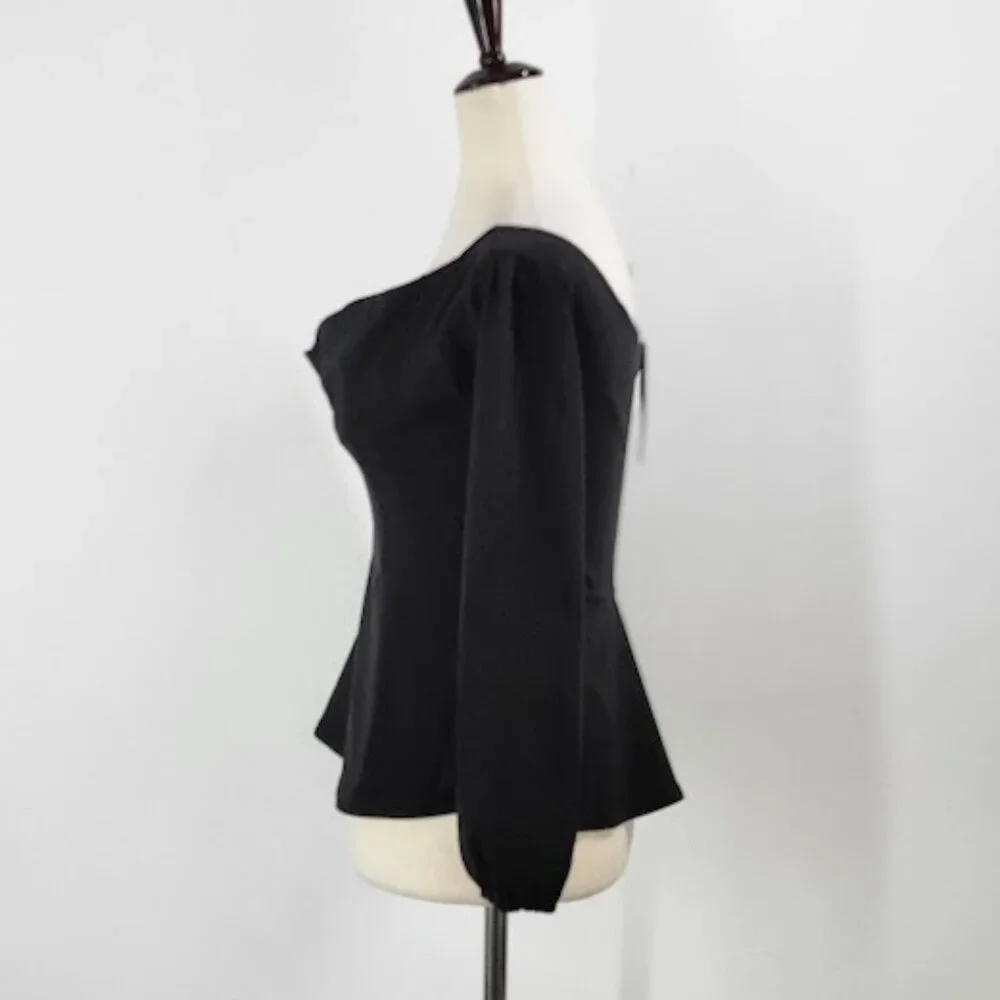 TOPSHOP bengaline off-the-shoulder top Sz 6 NEW - Picture 4 of 9